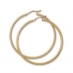 Silver Gold Tone Plain Shiny Hoop Earrings