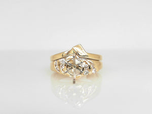 Yellow Gold Diamond Semi Mounting for Pear