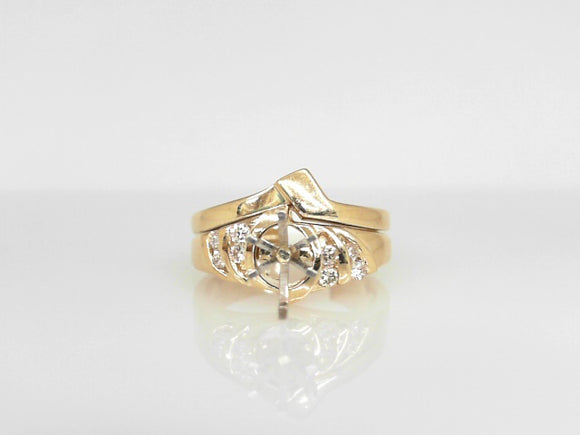 Yellow Gold Diamond Semi Mounting for Pear