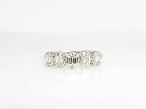 14K WG .31 CTW Round & Baguette Diamond Band