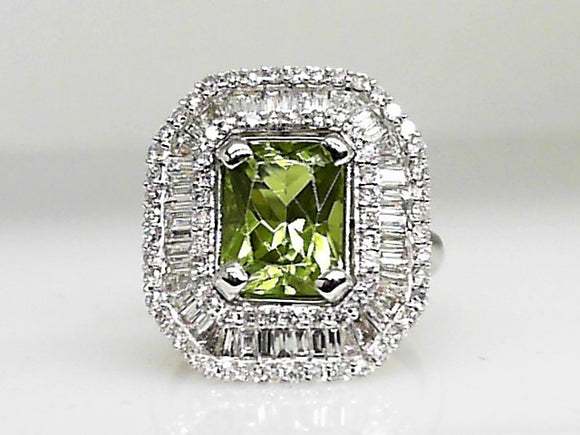 White Gold Ballerina Peridot Ring