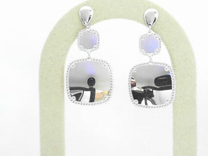 Sterling Silver Two Tier Cushion Earrings