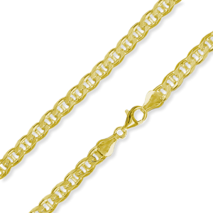 18K Yellow Gold Bonded with Sterling Silver Anchor Chain
