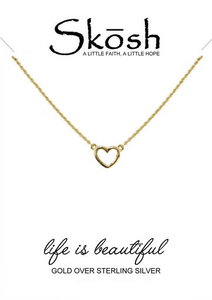 Skosh Gold Plated Open Heart Necklace