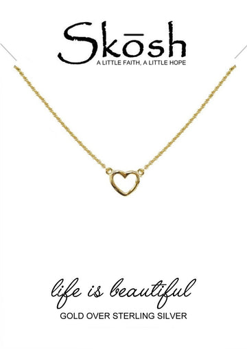 Skosh Gold Plated Open Heart Necklace
