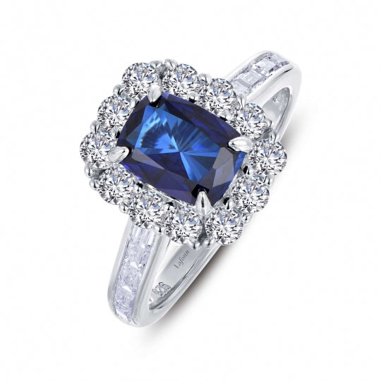 Lafonn Simulated Stone Sapphire Ring with Baguette Shank