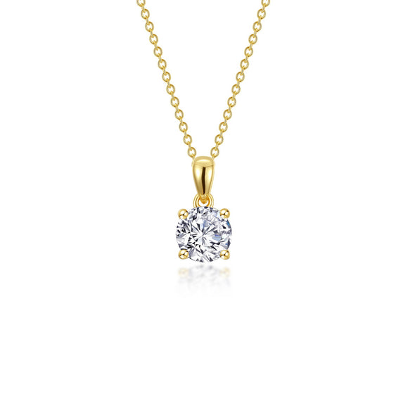 Lafonn Gold Solitaire Necklace