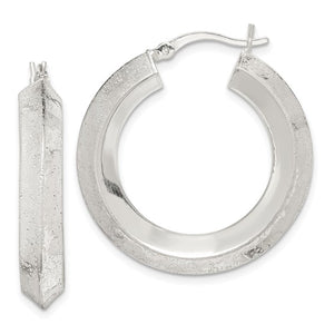 Sterling Silver Textured Laser Cut Hoops