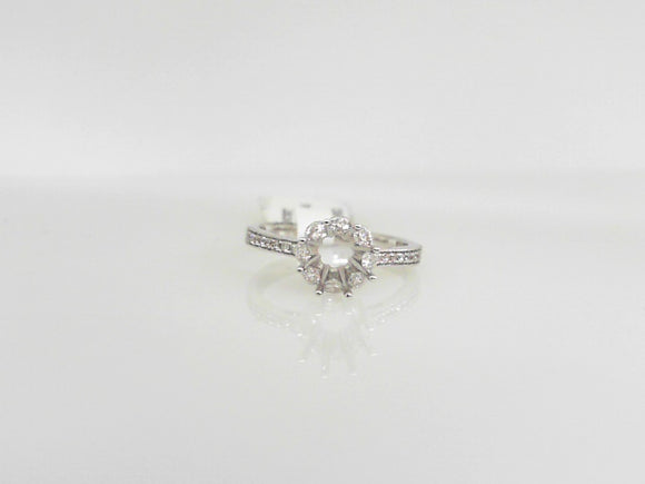 White Gold Diamond Semi Mounting with a Diamond halo