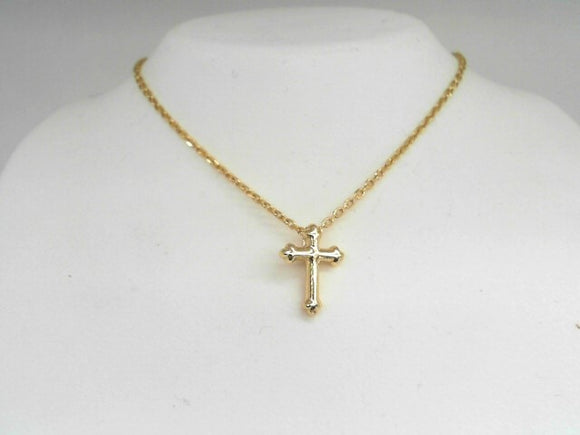 Sterling Silver/Yellow Gold Bonded Cross Necklace