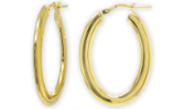 18k Yellow Gold bonded over Sterling Silver Hoop Earrings