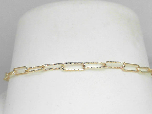 Charles Garnier Sterling Silver/Gold Plated Diamond Cut Paperclip Bracelet