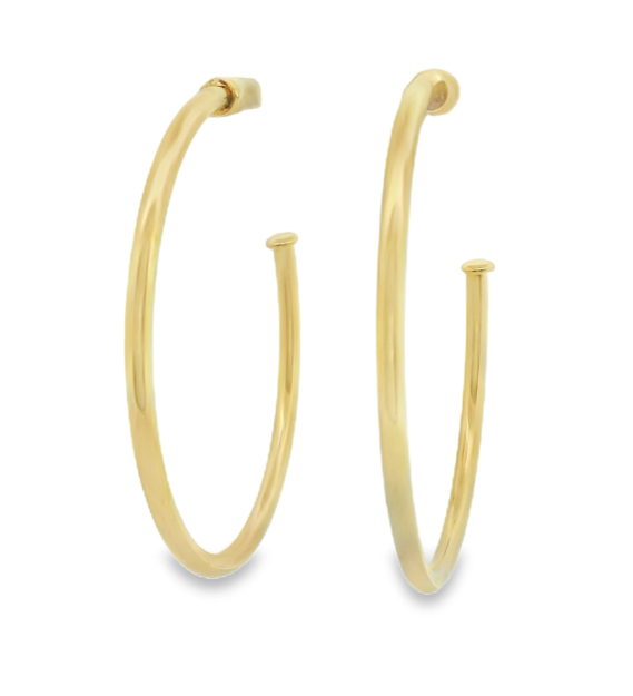 Gold Filled Thin Post Hoop Earrings