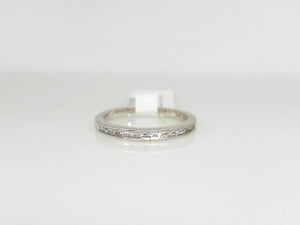 White Gold Milgrain Edge Baguette Diamond Band