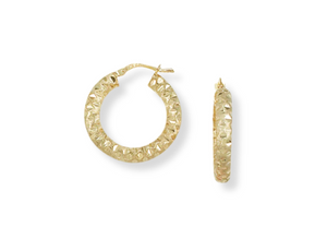 Sterling Silver/Yellow Gold Bonded D/C Hoops