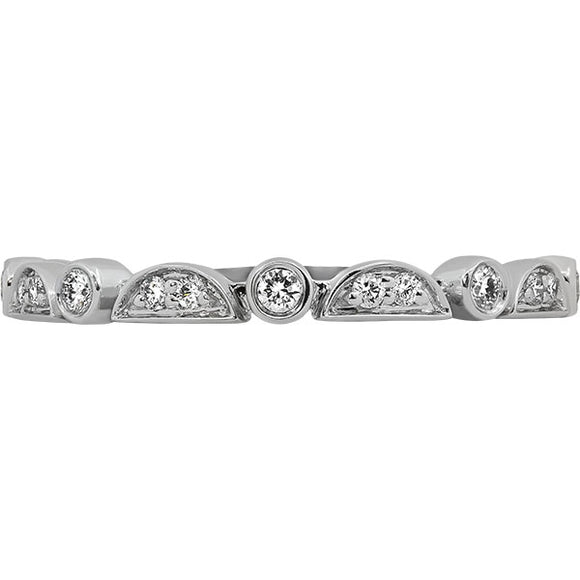14K WG .16 CTW Diamond Stackable Band Flat On One Side #17337