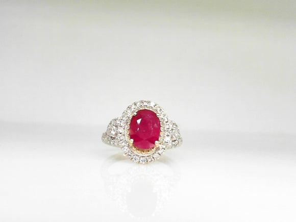 Genuine Ruby and Diamond Ring