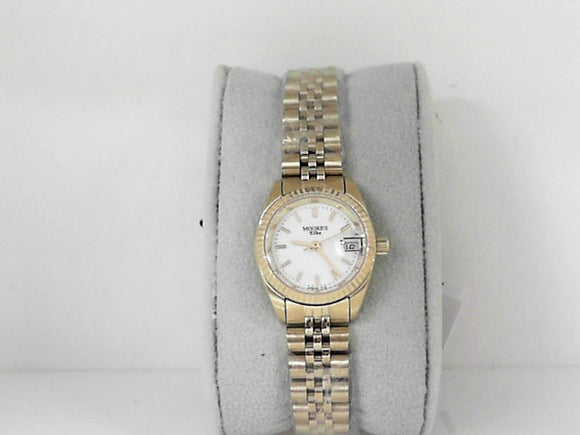 Ladies' Moore's Elite Gold Watch with White Dial