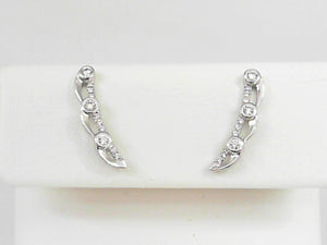 14K WG .20 CTW Diamond Ear Climbers