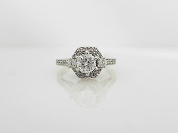 Round Fancy Engagement Ring