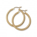 Sterling Silver/Gold Polished Hoop Earrings