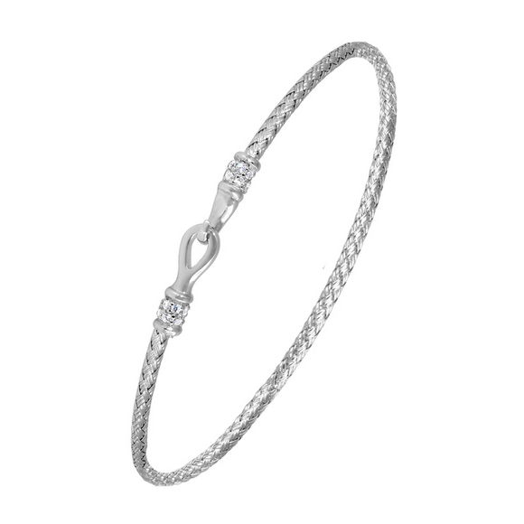Charles Garnier Sterling Silver CZ Mesh Bangle