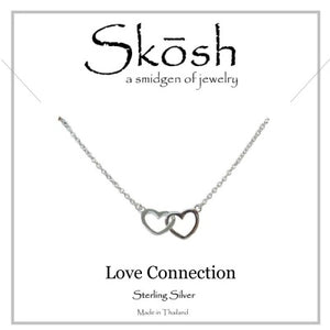 Skosh Silver Interlocking Hearts Necklace 16+1"