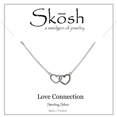 Skosh Silver Interlocking Hearts Necklace 16+1
