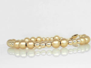 Vivi B "Jenniferr" Gold Filled/Sandblasted Beaded Bracelet 7"