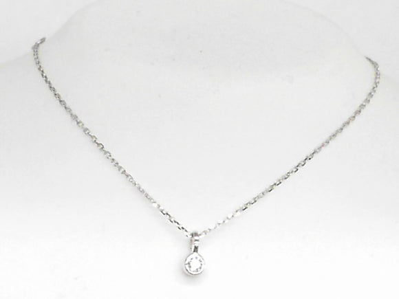 White Gold Diamond Bezel Set Necklace