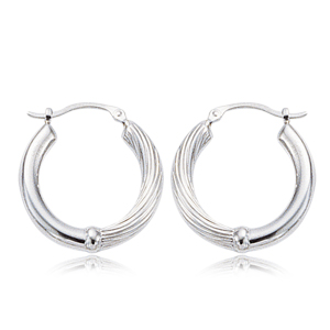 Sterling Silver Twist Hoop Earrings