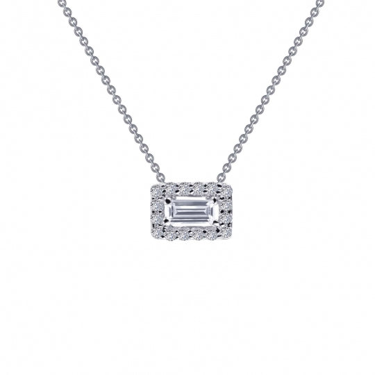 Lafonn Baguette Simulated Diamond Necklace with Halo