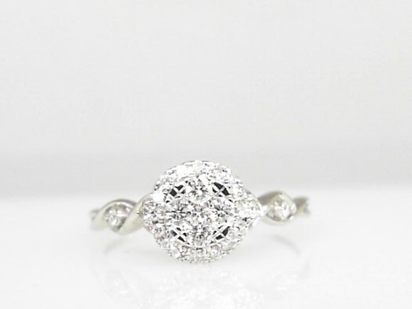 14k White Gold Diamond Engagement Ring