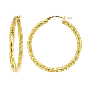 Gold Bonded Textured Large Hoops