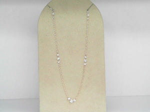 Yellow Gold Drilled Diamond Station Necklace