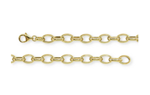 Sterling Silver/Yellow Gold Bonded Oval Link Bracelet