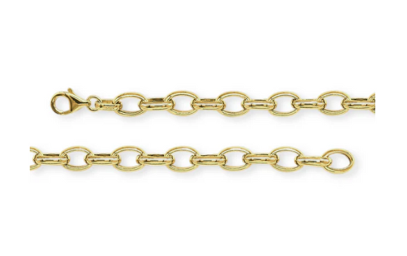 Sterling Silver/Yellow Gold Bonded Oval Link Bracelet