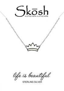 Skosh Sterling Silver Crown Necklace