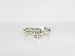 White Gold Emerald Cut Diamond Bridal Set