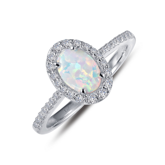 Sterling Silver Opal Oval Ring
