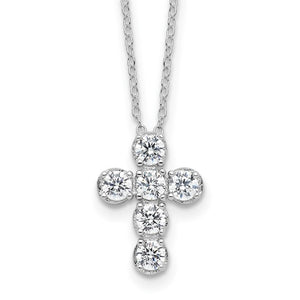 Sterling Silver CZ Cross Necklace