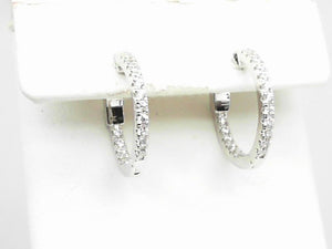 Sterling Silver Micro Pave CZ Inside-Out Hoops