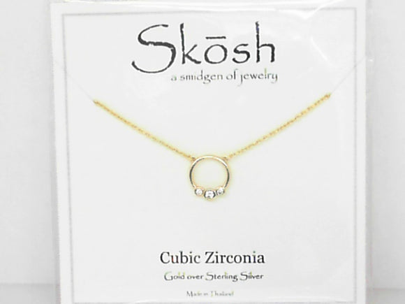 Skosh Gold Plated 3 Stone Necklace