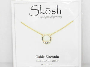 Skosh Gold Plated 3 Stone Necklace