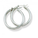 Sterling Silver Plain Shiny Hoop Earrings