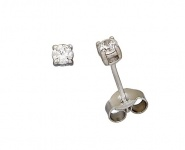 Sterling Silver 3MM CZ Stud Earrings