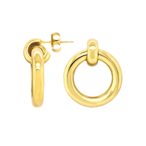 Gold Bonded Door Knocker Earrings