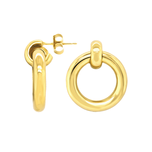 Gold Bonded Door Knocker Earrings