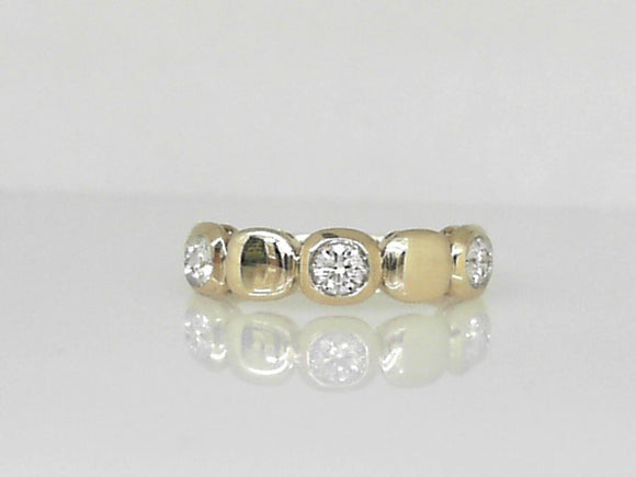 Yellow Gold Chunky Bubble Bezel-Set Diamond band