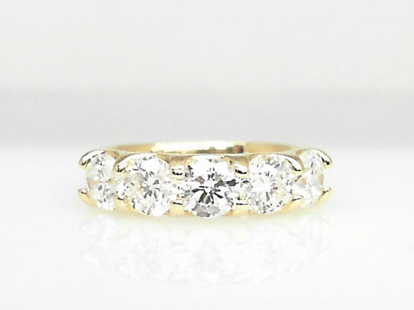 14k Yellow Gold Lab Round Diamond 2.00ct Wedding Band